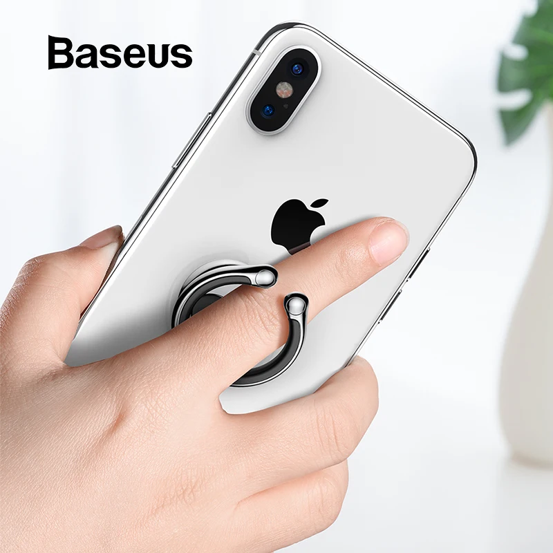 

Baseus 2Pcs Phone Ring for iPhone Samsung Finger Ring Holder 360 Rotation Mobile Ring Phone Mount Stand for Magnetic Car Holder