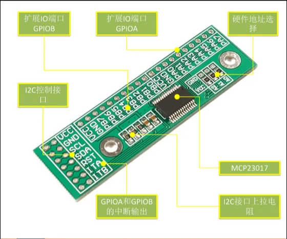 Модуль расширения MCP23017 I2C 16 бит модуль I/O штыревая панель плата IIC в GIPO конвертер