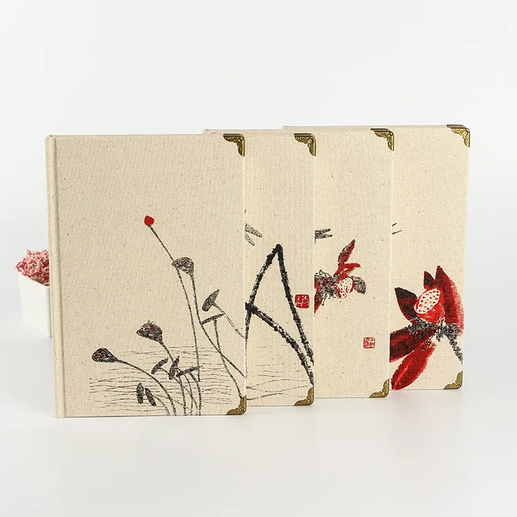 

Creative stationery Chinese style notebook vintage burlap cover notepad retro business notebooks school office supplies 1piece