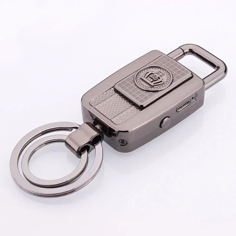 Electronic Rechargeable Key Ring Key Buckle Metal USB Windproof