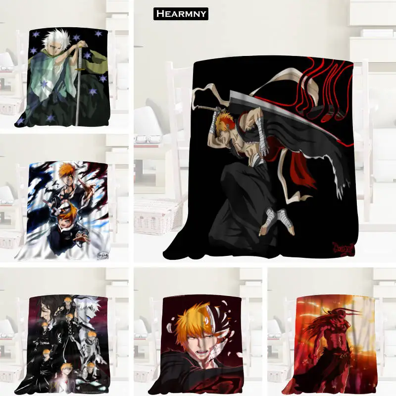 

Custom BLEACH Anime Blanket TR/ Flannel Fleece Fabric Blanket New Year Decoration Comfortable Warm Super Soft Bedroom