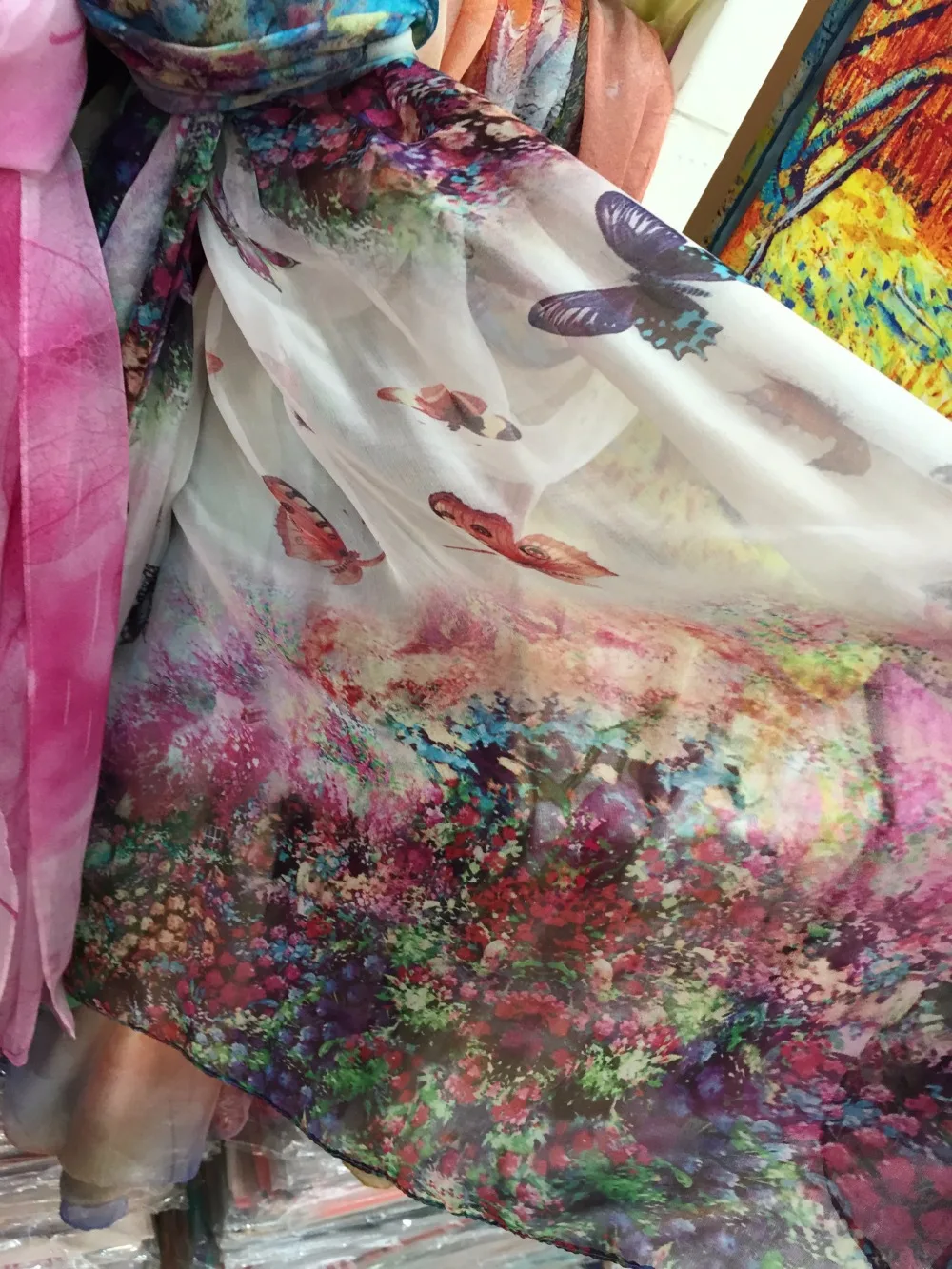 Шанхай история натуральный шелковый шарф шаль Хиджаб обертывание для женщин Женский Длинный Стиль Весна Лето Пляжная накидка