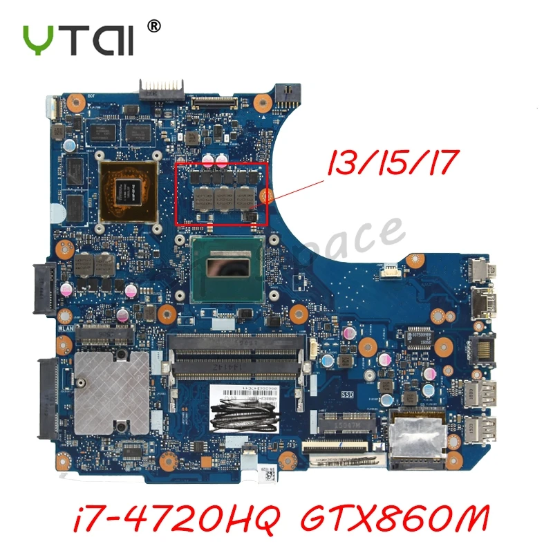 

N551JK motherboard GTX860M i7-4710HQ REV 2.0 For ASUS G551JM N551J N551JW N551JQ laptop motherboard 100% test intact
