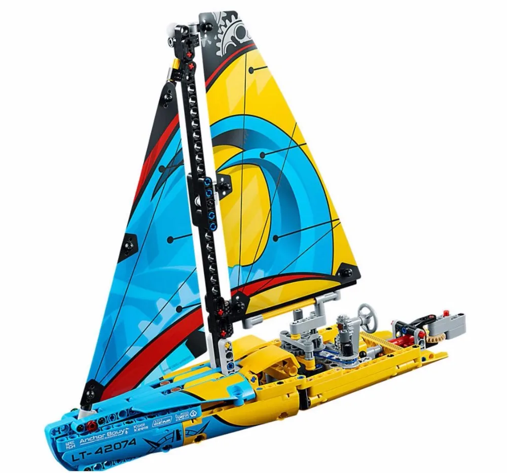

New 369Pcs Technic Series The Racing Yacht Set Building Blocks Bricks Toys Model For Kids Compatible With Legoings 42074