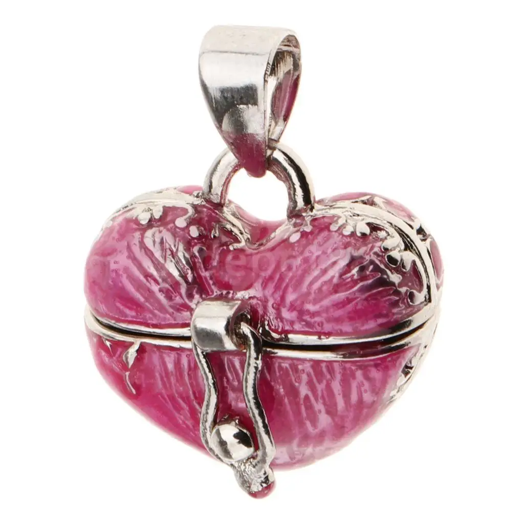 2pcs Enamel Love Heart Urn Cremation Keepsake Pendant Memorial Jewelry Casket Ash Holder Jewelry