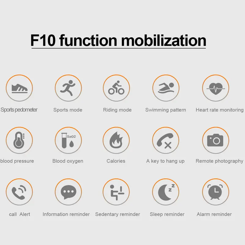 Hold Mi F10 умный Браслет цветной экран фитнес-трекер Спорт IP67 водонепроницаемый пульт дистанционного управления смарт-браслет для Android iOS Телефон