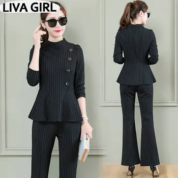 

Autumn women 2019 new autumn fashion temperament temperament trousers professional suit goddess two-piece