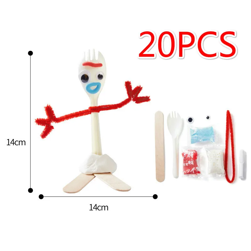 Toy Story 4 Buzz Lightyear Forky Alien Woody Kid Craft Handmade Art DIY Forky Action Figures Toys Kid Educational Toys