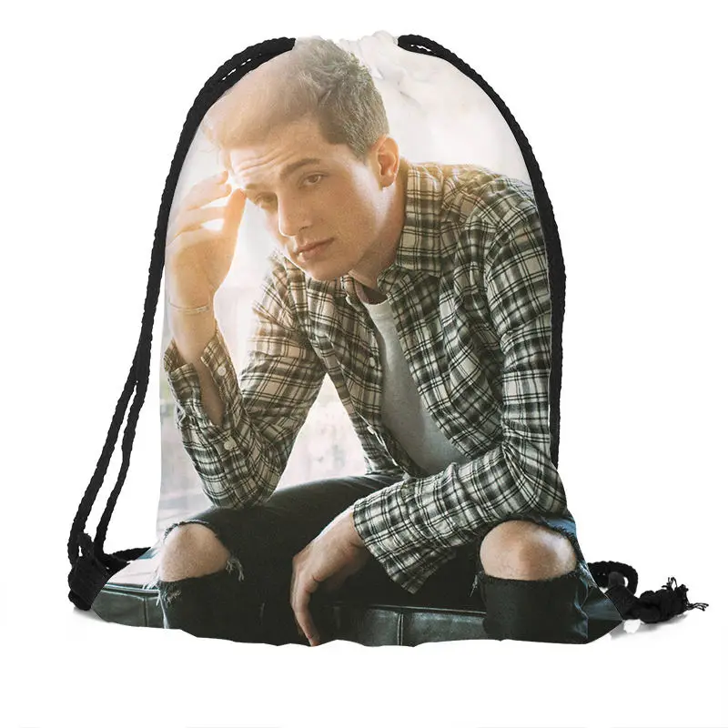 

Мягкая шелковая сумка на шнурке с принтом, большие размеры