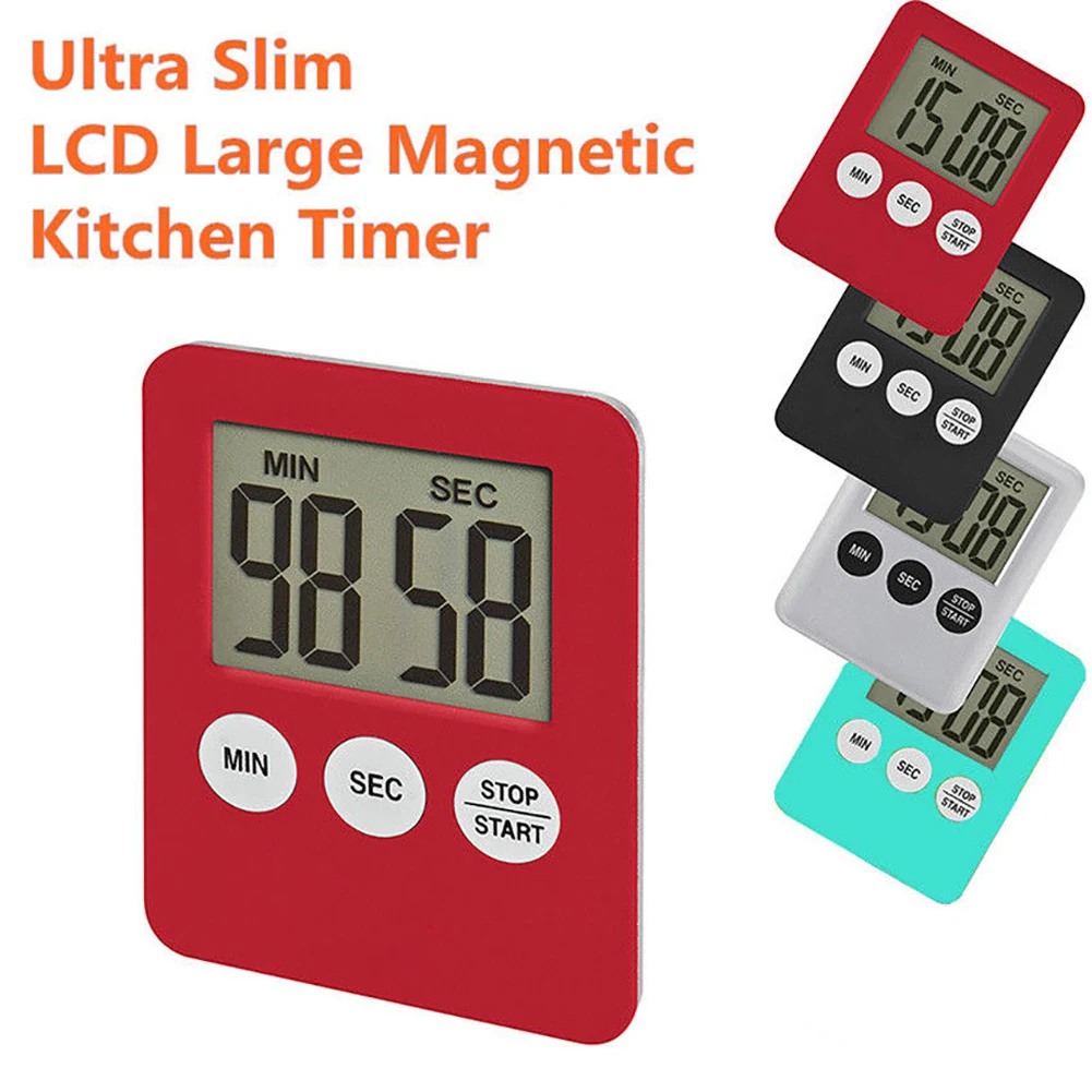 

Kitchen Mini Digital Counter Timer Cooking LCD Large Magnetic Countdown Up Timer