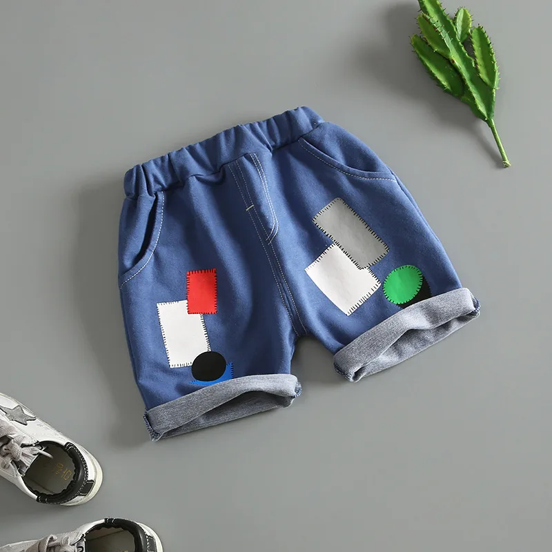New Arrived 2019 Baby Boy Jean Shorts Geometric Patterns Newborn Babe