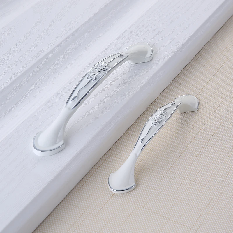 Европейский Серебристый Белый Ручка ящика стенной гардероб двери минималистичные ручки двери шкафа оборудования шкафа