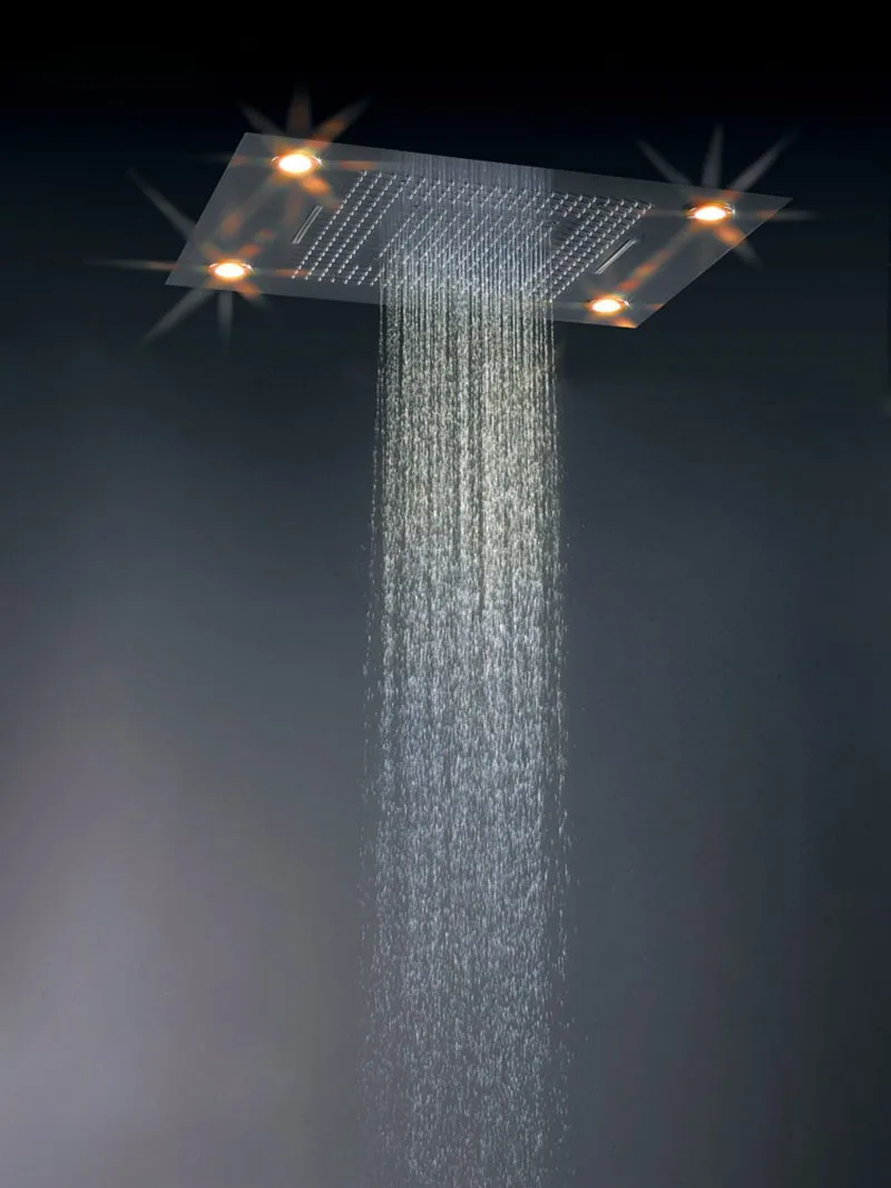 304 набор для душа из нержавеющей стали, светодиодный душ, смесители для ванной комнаты, термостатический смеситель с лампой 600*800 мм, насадка