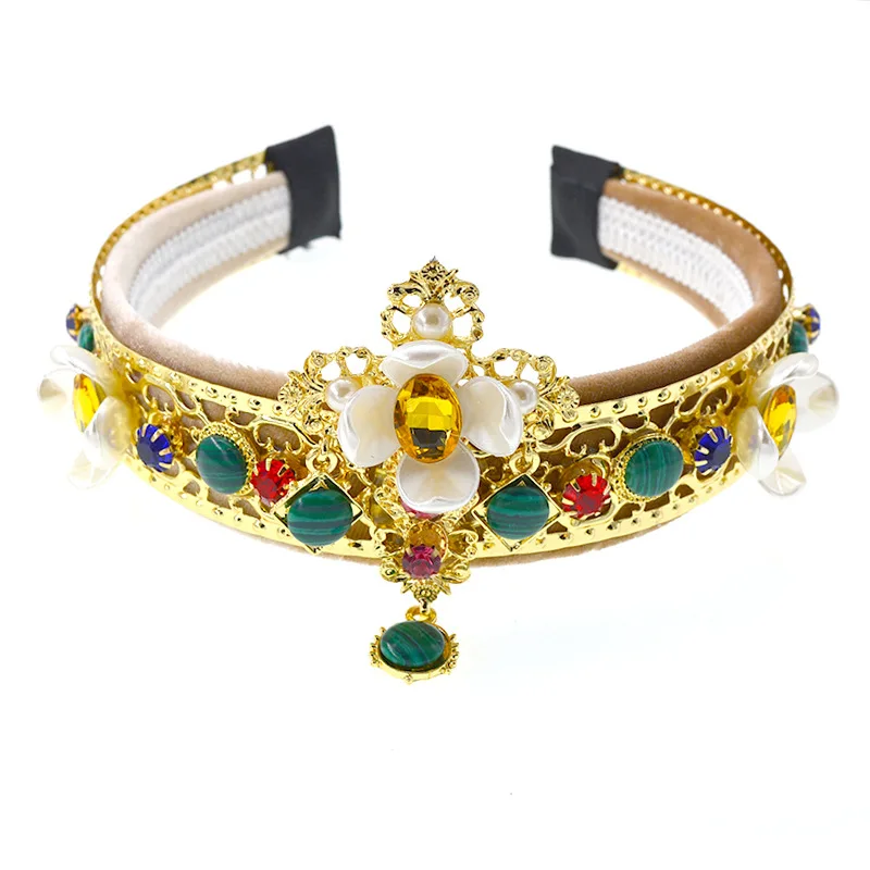 

Wedding Vintage Crown Tiara Princess Headband Baroque for Women Prom hairband diamond jeweled headband hair accessories 2019