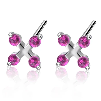 

Sterling Silver Pink Zircon Earrings Creative Zircon Earrings Stud Jewelry Women Party Student Gift Lovely S925 Popular Jewelry