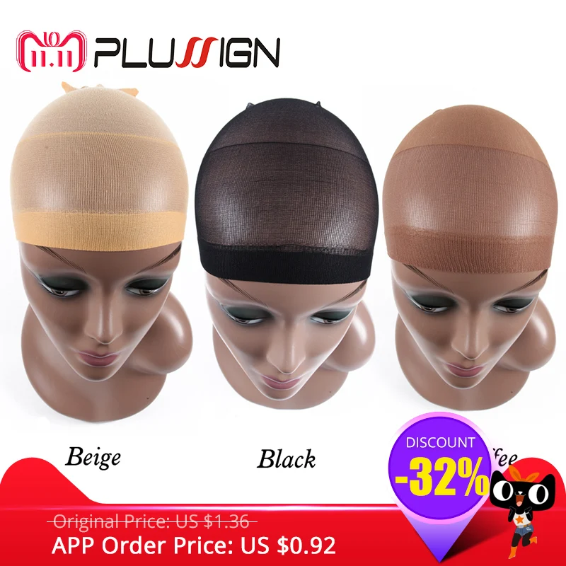 Clearance Quality Deluxe Wig Cap Hair Net For Weave 2 Pieces/Pack Hair Wig Nets Stretch Mesh Wig Cap For Making Wigs Free Size