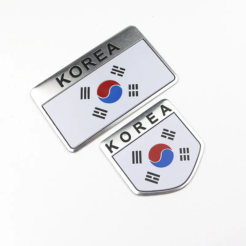 3D Алюминий сплав Корея эмблема Знак национальные флаги наклейки для автомобиля автомобилей мотоциклы внешние украшения интимные