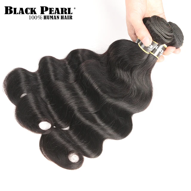 Black Pearl Peruvian Hair Bundles With Closure Body Wave Bundles With Closure Non remy  Human Hair 3 4 Bundles With Closure