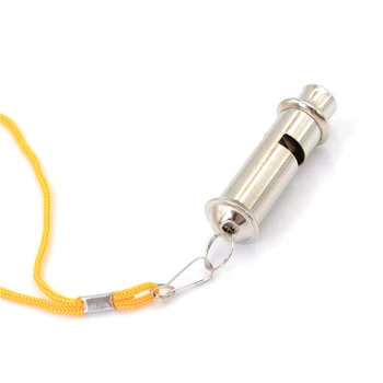 

New Arrival Silver Metal Whistle with Neck Chain Police Bobby Training Football Basketball Match Judge Outdoor Camping Survival