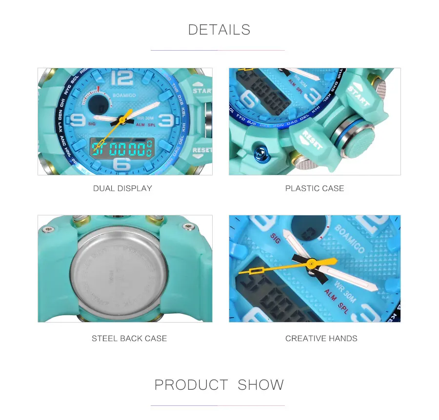 Colorful Dual Display Teenage Wristwatches Fashion Analog Digital Girls Watches Multifunction Chronograph Casual Sports Watch (14)