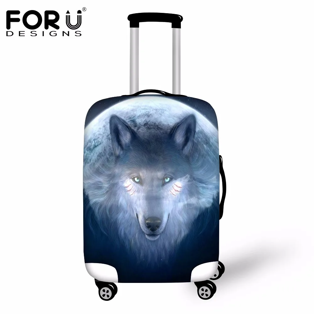 Forudesigns Водонепроницаемый путешествия Защитная крышка 3D Волк принты эластичный стрейч чемодан Крышка для 18 20 22 24 26 28 30 дюймов Чехол