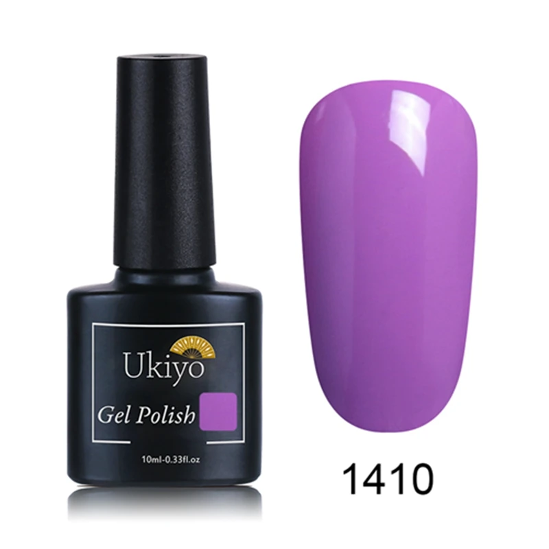 Ukiyo 10 мл Неоновый Цвет Гель-лак для ногтей замачиваемый УФ-гель для ногтей Маникюрный Гель-лак основа и верхнее покрытие полуперманентный - Цвет: 1410