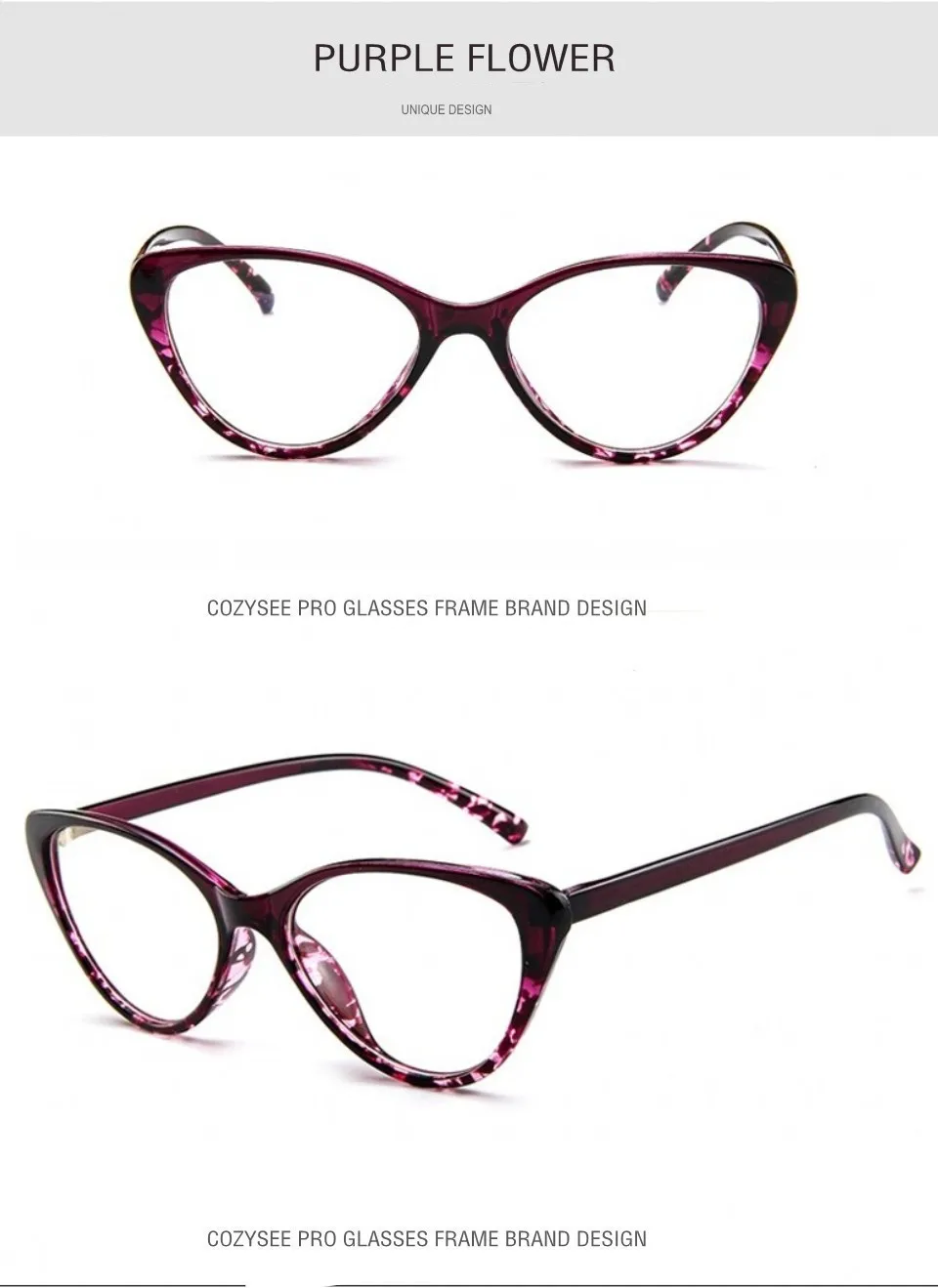 Трендовая оправа для очков в стиле кошачьи глаза, прозрачные линзы, женские Брендовые очки, оптическая оправа, близорукость, ботаник, черные, фиолетовые очки