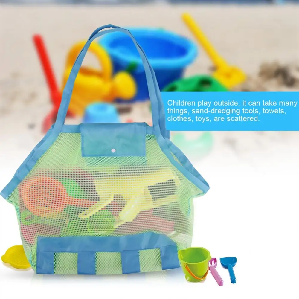 Portable Beach Bag Kids Children Mesh Storage Bag Outdoor Beach