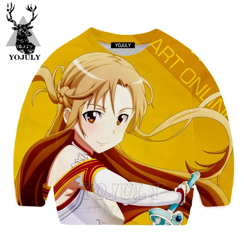 YOJULY обувь для вечеринки в Стиле косплей Sword Art Online Аниме Harajuku Объёмный рисунок(3D-принт) для мальчиков и девочек подростков свитер Kawaii Детская Одежда модное платье с длинными рукавами Modis SW43