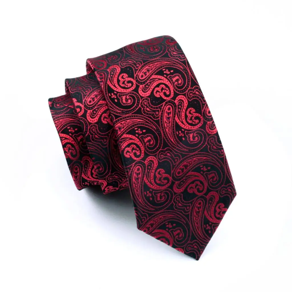 FA-314 Для мужчин мужской галстук, Красный Пейсли шёлк-жаккард Тканый классический галстук носовой платок набор запонок для Для мужчин Бизнес Свадебная нарядная одежда