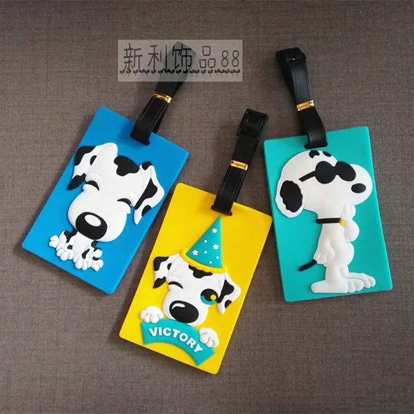

New Dog Snop Luggage Tag Travel Accessories Animal Cartoon Silica Gel Suitcase ID Addres Holder Baggage Boarding Portable Label