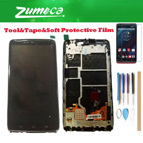 

High Quality For Motorola Moto XT1254 XT1225 LCD Display Screen+Touch Screen Digitizer Assembly With Frame Black White Color+Kit