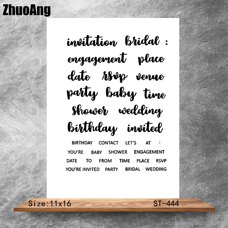 

Happy wedding Transparent Clear Stamps DIY Scrapbooking Album Card Making DIY Decoration Making Embossing Stencil
