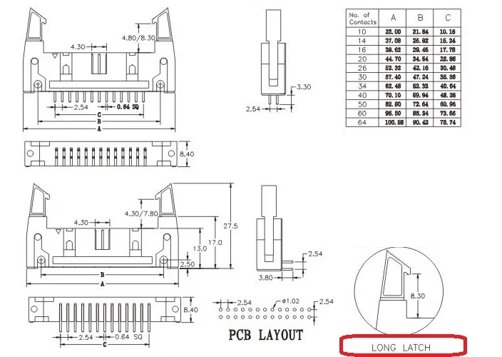 Box Header 2.54mm 2 Versions