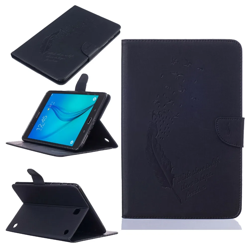 Gooyiyo для Samsung Galaxy Tab 8.0 T350 T355C выбивает перо принт чехол Tablet искусственная кожа