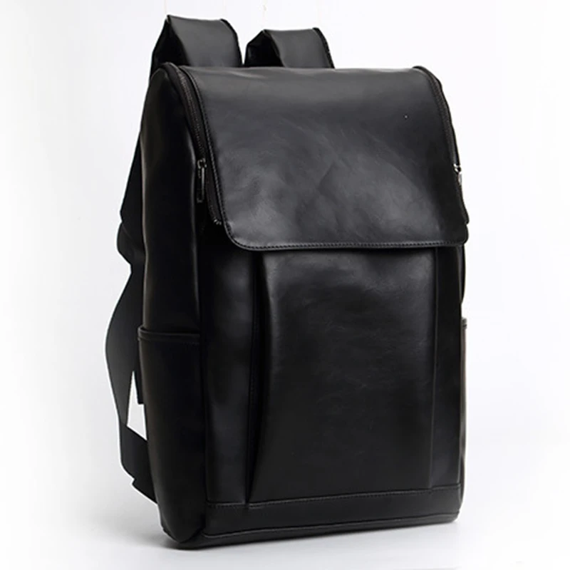 

Fashion Design Crazy Horse PU Leather Men's Backpack Youth School Bags for Teenagers Male Travel Backpacks Casual Laptop Bag
