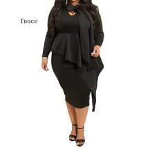 Plus Size Manga Longa Outono As Mulheres Se Vestem 5xl Elegante Ladies Vestido Bow Tie Bodycon Midi Vestido de fnoce D1052 Plus Size Manga Longa Outono As Mulheres Se Vestem 5xl Elegante Ladies Vestido Bow Tie Bodycon Midi Vestido de fnoce D1052
