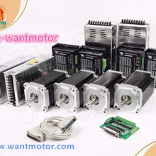 Wantai ЧПУ комплект 4 оси Nema 34 шаговый двигатель 85BYGH450D-008 5.6A 1090oz& Driver DQ860MA 80V 7.8A 256Micro ROHS CE ISO