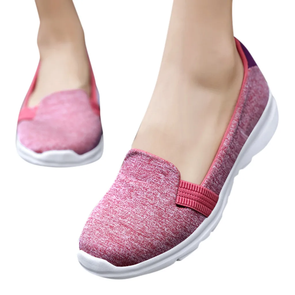 Summer women shoes women Breathable Mesh sneakers shoes ballet flats ladies slip on flats loafers shoes Plus size#N3