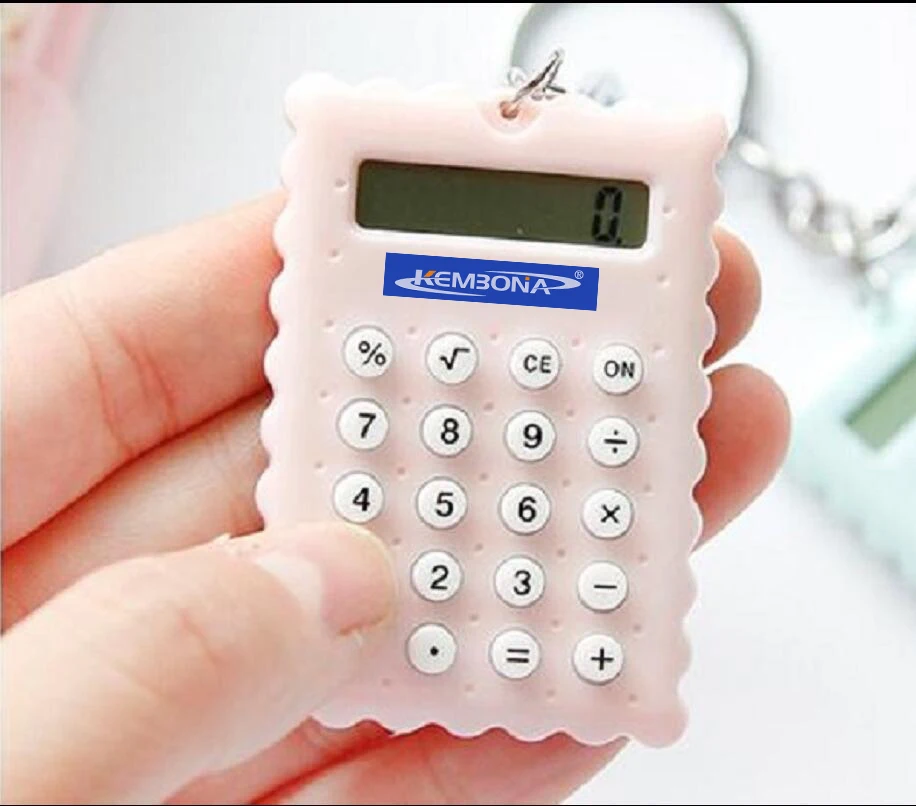 KEMBONA المحمولة لطيف LCD 8 الرقمية الالكترونية البسيطة حاسبة آلة حاسبة علمية مع سلسلة المفاتيح