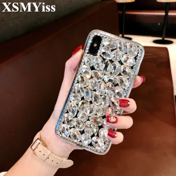Для Samsung S7 edge S8 S9 S10 Note 9 8 Роскошный чехол для iPhone X 6 7 блестящая задняя крышка чехлы