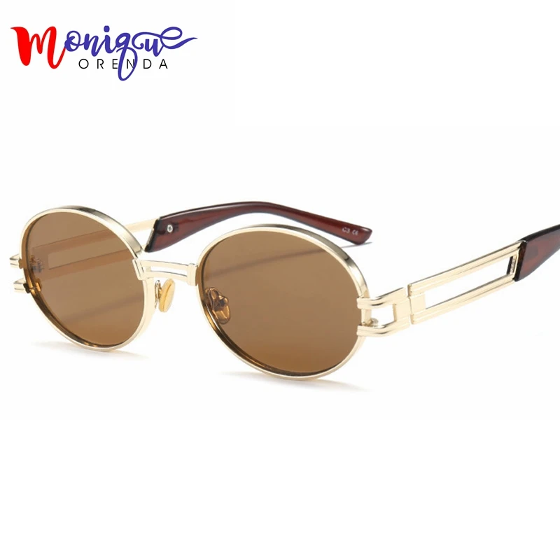 

2017 Retro Small Oval Sunglasses Men Male Vintage Steampunk Sunglasses Women Hip Hop Pink Yellow Glasses Eyewear UV400 lunette