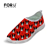 FORUDESIGNS/Женские туфли-лодочки Бостон-терьер принт Обувь с дышащей сеткой обувь повседневные кроссовки для женщин; женские туфли на платформе легкий