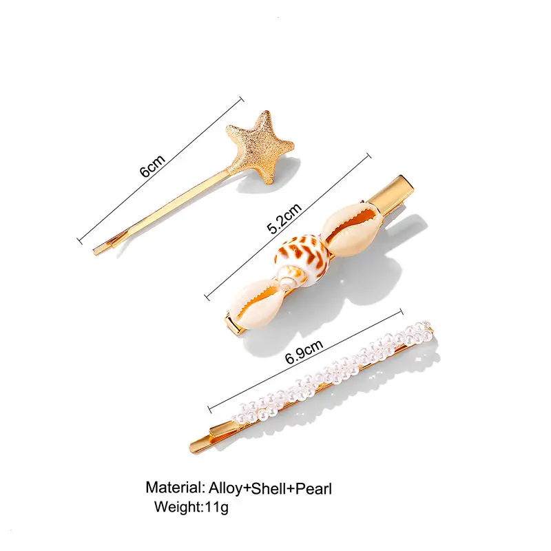 IF ME Модный корейский золотой жемчуг Морская раковина заколка для волос набор для женщин Девушка заколка для волос оснастка для волос Головные уборы Аксессуары Ювелирные изделия