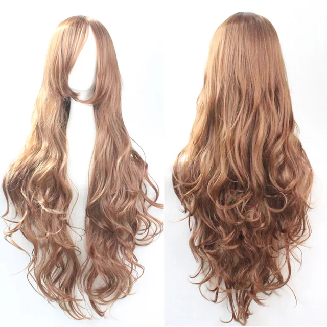 QP Hair Pink Wigs Air Volume High Temperature Soft Silk Bulk Hair Long Curly Big Wave Hair synthetic Wig Cosplay