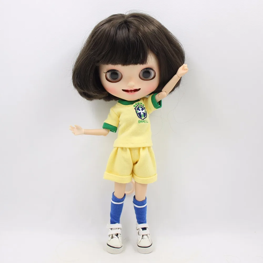 Neo Blythe Doll Brazil Football Team Uniform With Hair Band 3
