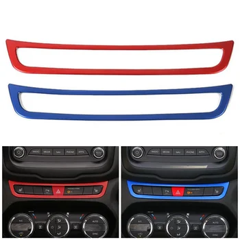 

1pcs Red Dark Blue ABS Emergency Switch Warning Button Trim Trunk Light Decoration Frame For Jeep Renegade 2015-2017