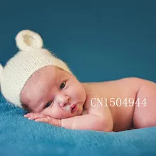 Мохеровая пушистая вязаная крючком шапочка-медвежонок, шапочка, шапочка. Опора. Для новорожденных и маленьких Подставки для фотографий