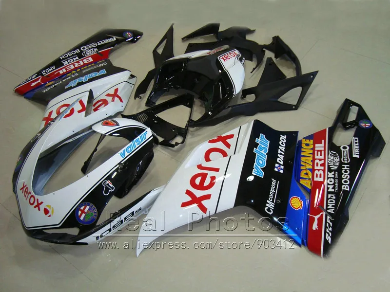 High quality fairings for Ducati 848 1098 1198 07 08 09 10 11 white black fairing kit 2007 2008 2009 2010 2011 AS25 | Автомобили и