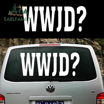 

EARLFAMILY WWJD How Would Jesus Do Pious Expression of Faith In The Face SUV Door Kayak Canoe Car Cover Vinyl Decal